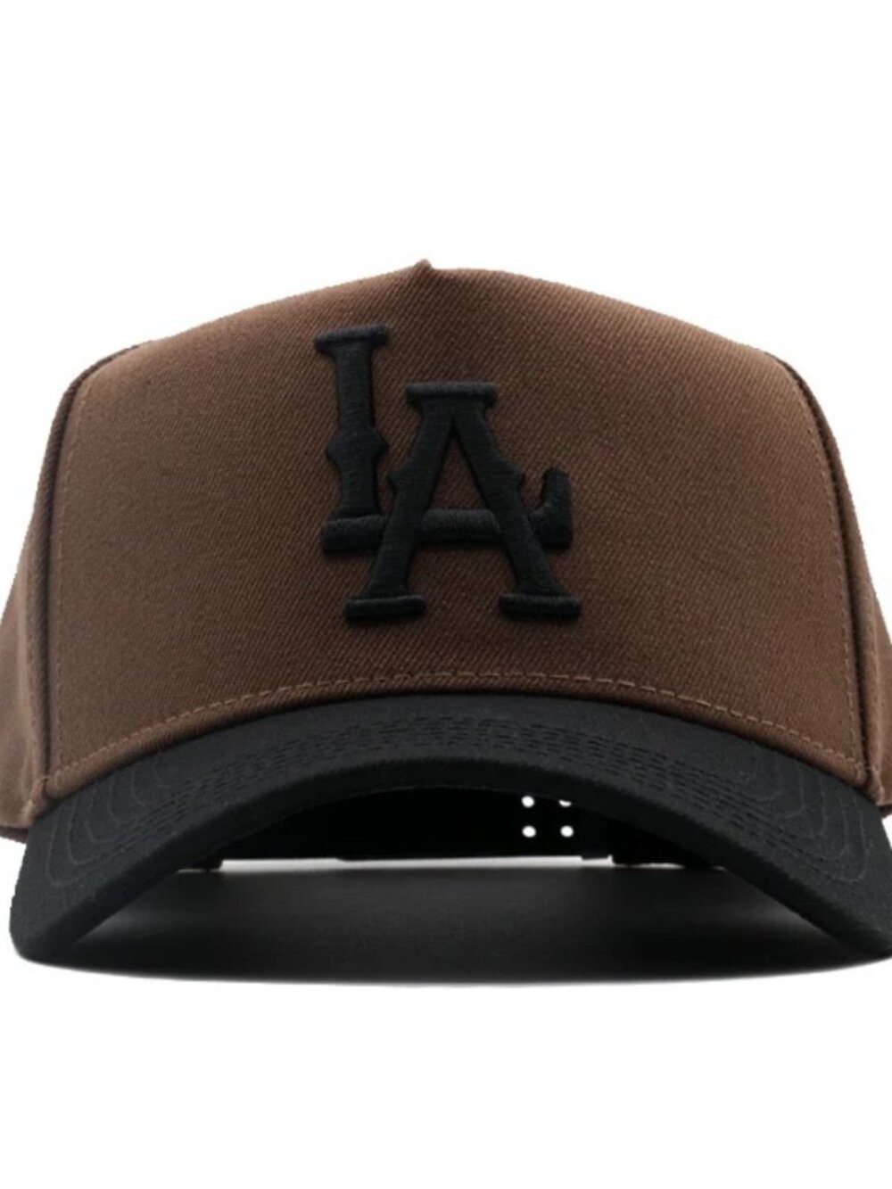 Brown & Black LA-Inspired Snapback Baseball Cap - Picture 1 of 6